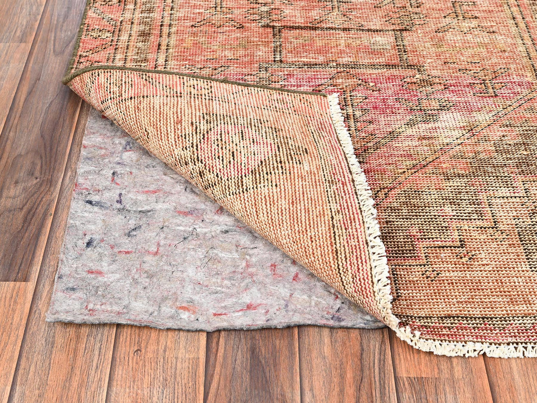 2'9" x 9'1" Vintage Hand Knotted Brown Wool Runner Oriental Rug - MOA1021685