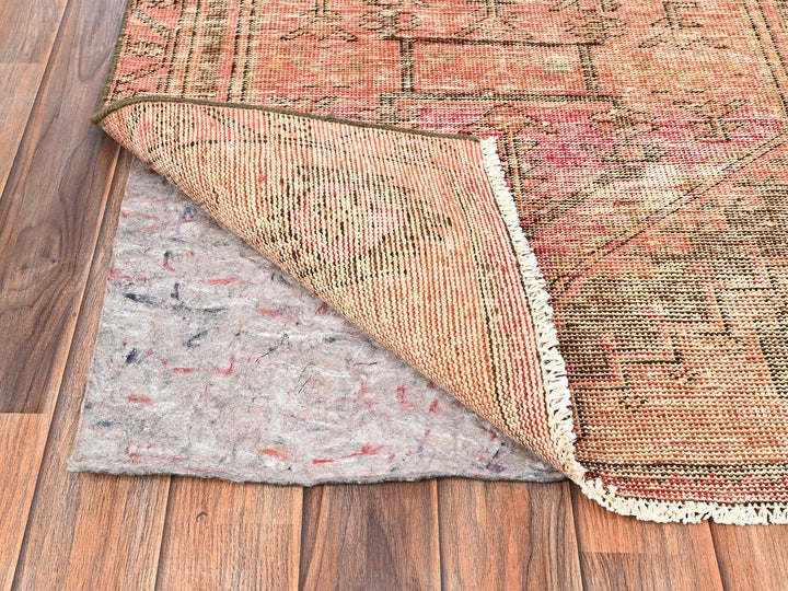 2'9" x 9'1" Vintage Hand Knotted Brown Wool Runner Oriental Rug - MOA1021685