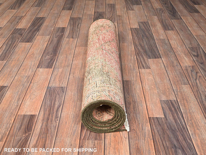2'9" x 9'1" Vintage Hand Knotted Brown Wool Runner Oriental Rug - MOA1021685