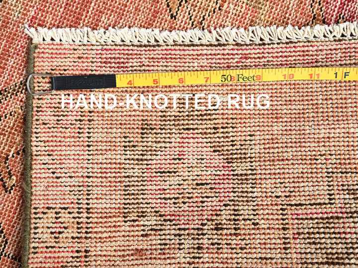 2'9" x 9'1" Vintage Hand Knotted Brown Wool Runner Oriental Rug - MOA1021685