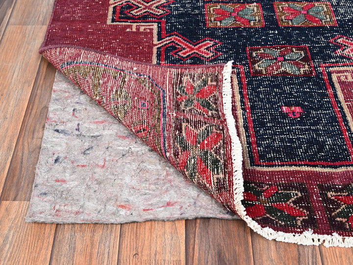3'1" x 8'10" Vintage Hand Knotted Pink Wool Runner Oriental Rug - MOA1021686