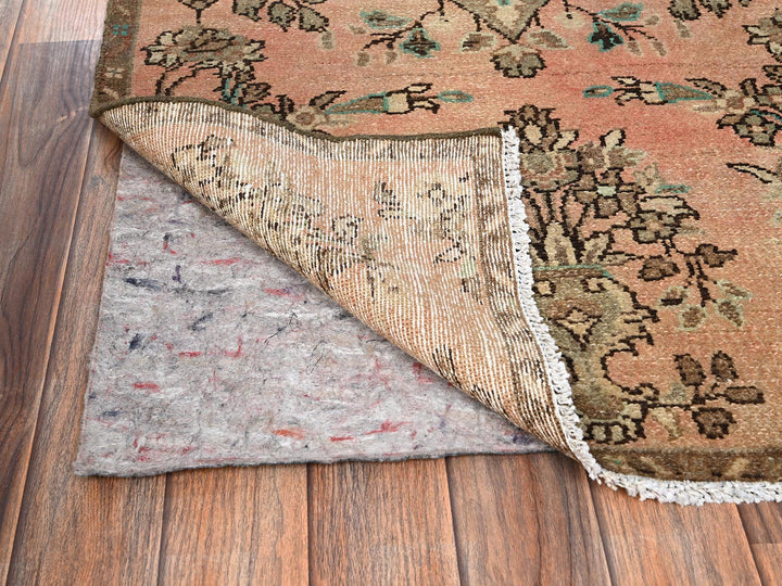 2'9" x 8'8" Vintage Hand Knotted Pink Wool Runner Oriental Rug - MOA1021687