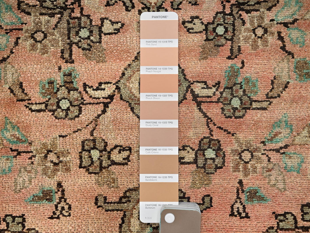 2'9" x 8'8" Vintage Hand Knotted Pink Wool Runner Oriental Rug - MOA1021687