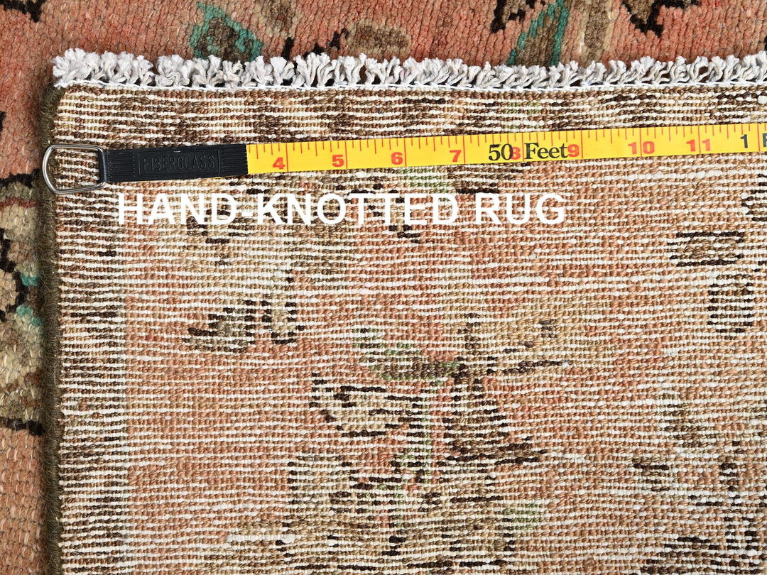 2'9" x 8'8" Vintage Hand Knotted Pink Wool Runner Oriental Rug - MOA1021687