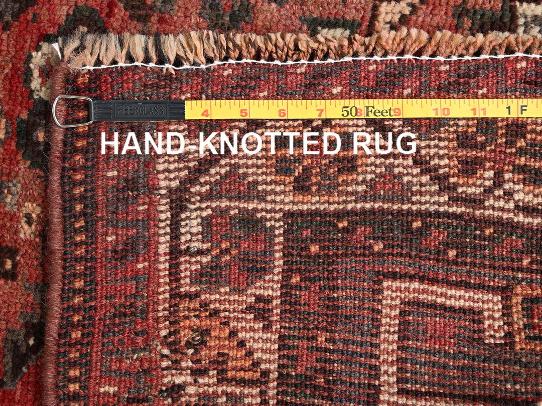 5'3" x 7'7" Vintage Hand Knotted Red Wool Rectangle Oriental Rug - MOA1021703