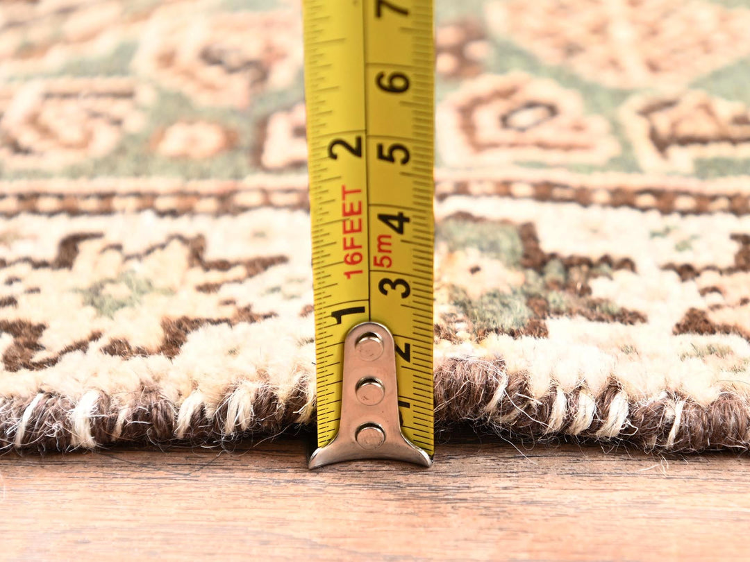 4'0" x 5'5" Vintage Hand Knotted Brown Wool Rectangle Oriental Rug - MOA1021704