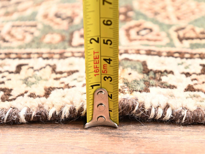 4'0" x 5'5" Vintage Hand Knotted Brown Wool Rectangle Oriental Rug - MOA1021704