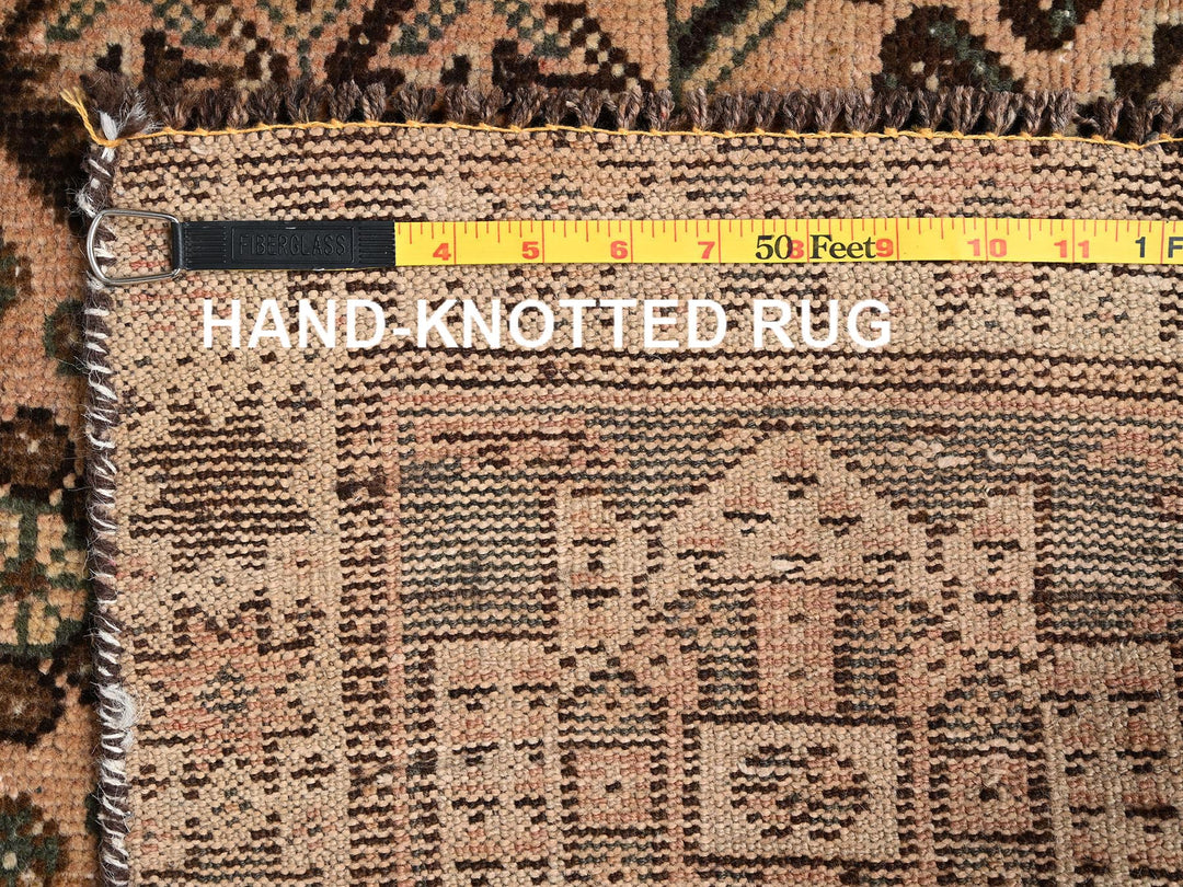 4'0" x 5'5" Vintage Hand Knotted Brown Wool Rectangle Oriental Rug - MOA1021704