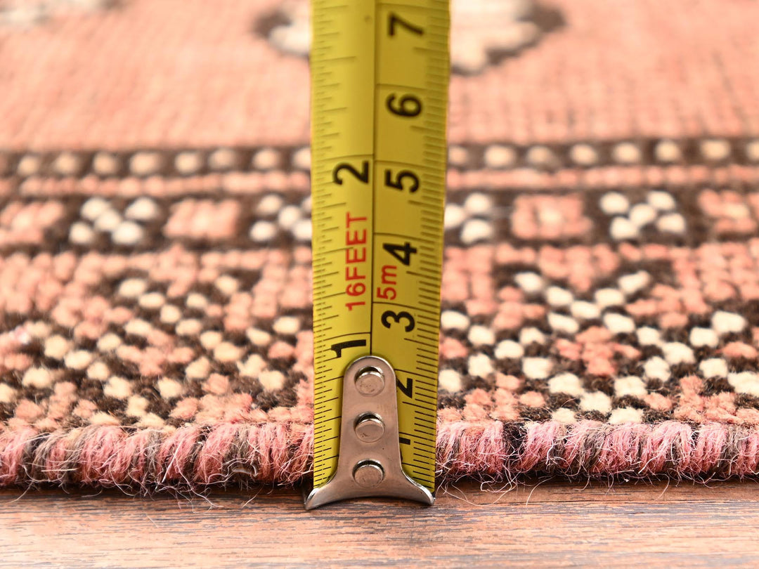 3'7" x 6'1" Vintage Hand Knotted Brown Wool Rectangle Oriental Rug - MOA1021706