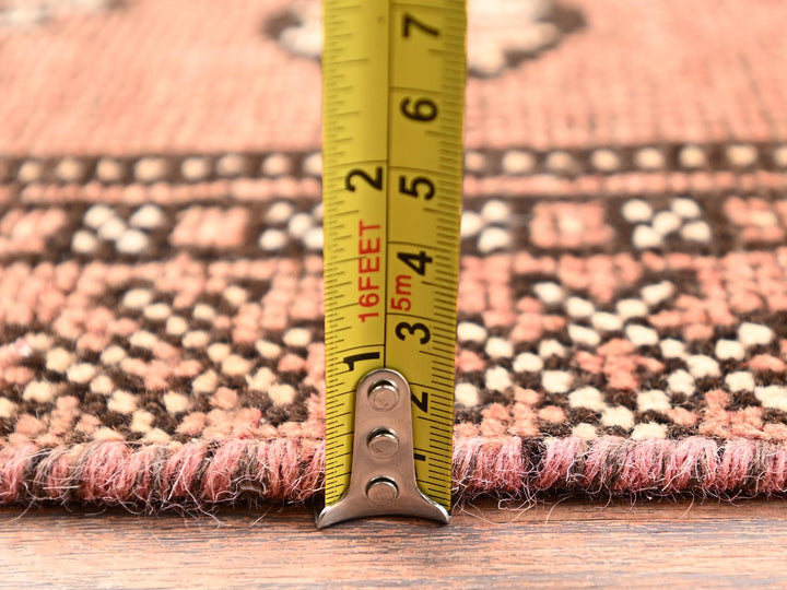 3'7" x 6'1" Vintage Hand Knotted Brown Wool Rectangle Oriental Rug - MOA1021706