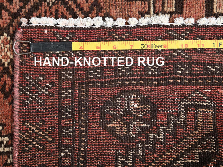 3'7" x 6'1" Vintage Hand Knotted Brown Wool Rectangle Oriental Rug - MOA1021706