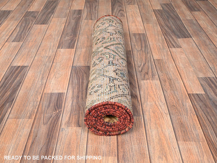 2'5" x 7'6" Vintage Hand Knotted Brown Wool Runner Oriental Rug - MOA1021714