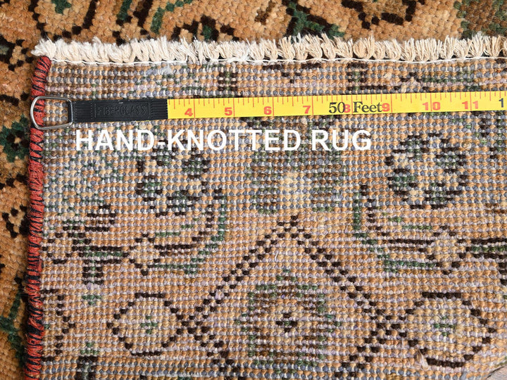 2'5" x 7'6" Vintage Hand Knotted Brown Wool Runner Oriental Rug - MOA1021714