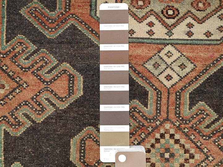 2'10" x 9'0" Vintage Hand Knotted Brown Wool Runner Oriental Rug - MOA1021716