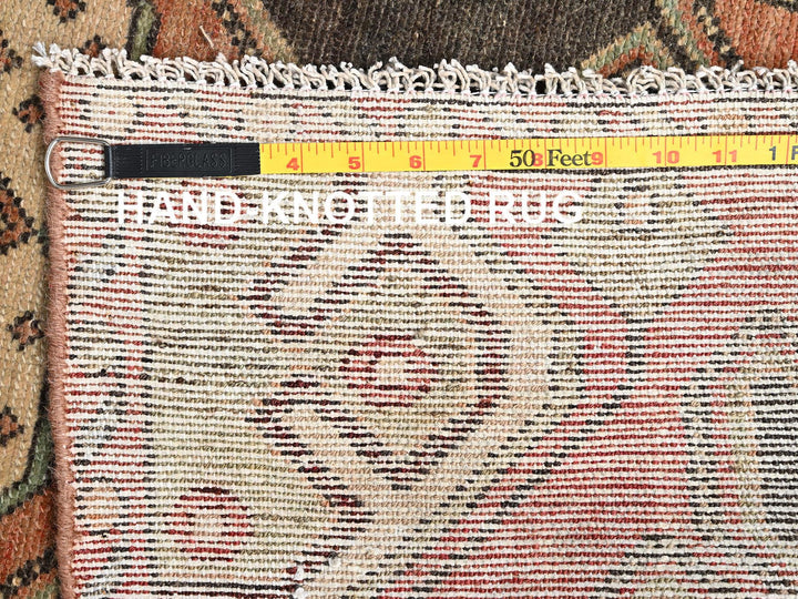 2'10" x 9'0" Vintage Hand Knotted Brown Wool Runner Oriental Rug - MOA1021716