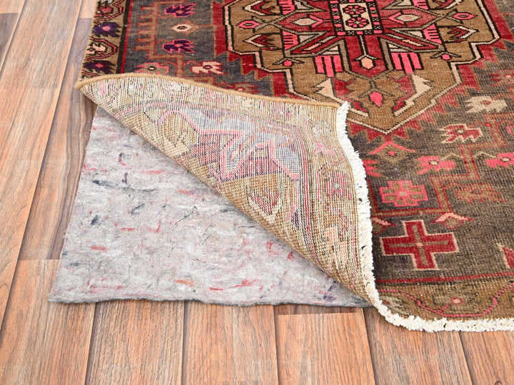2'11" x 9'10" Vintage Hand Knotted Brown Wool Runner Oriental Rug - MOA1021717