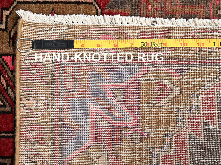 2'11" x 9'10" Vintage Hand Knotted Brown Wool Runner Oriental Rug - MOA1021717