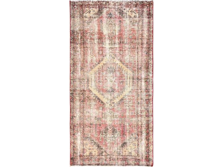 3'2" x 6'5" Vintage Hand Knotted Red Wool Runner Oriental Rug - MOA1021718