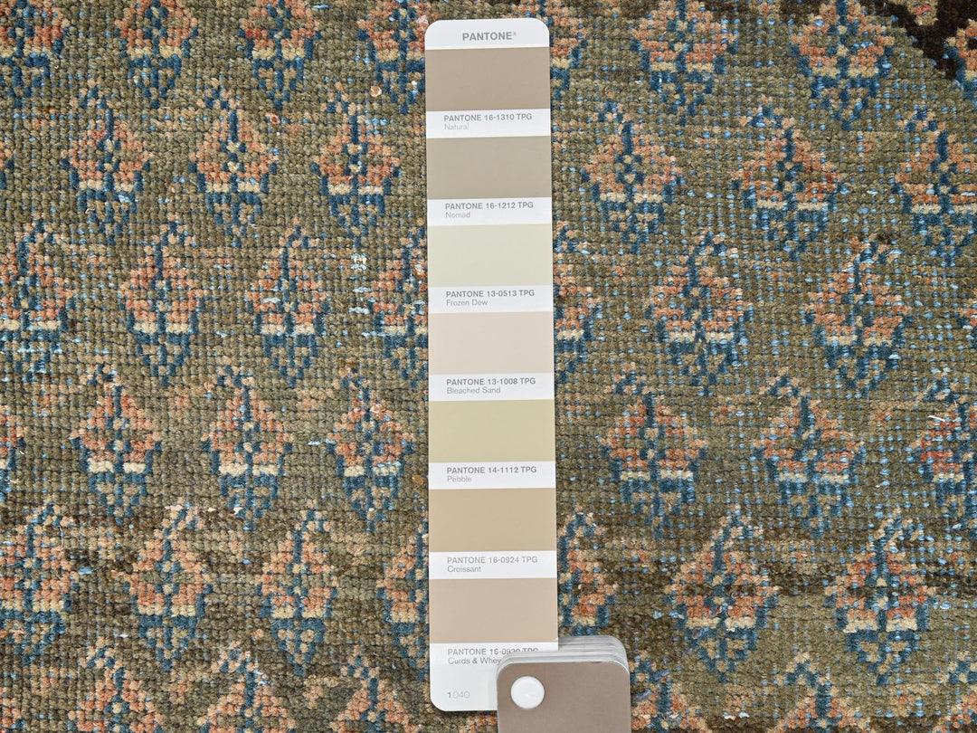 3'0" x 8'6" Vintage Hand Knotted Green Wool Runner Oriental Rug - MOA1021720