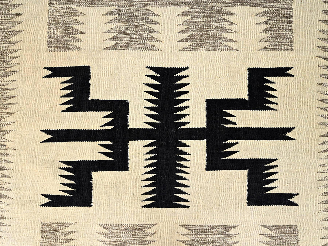 8'0" x 9'8" New Hand Woven Ivory Wool Rectangle Oriental Rug - MOA1021728