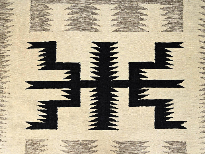 8'0" x 9'8" New Hand Woven Ivory Wool Rectangle Oriental Rug - MOA1021728