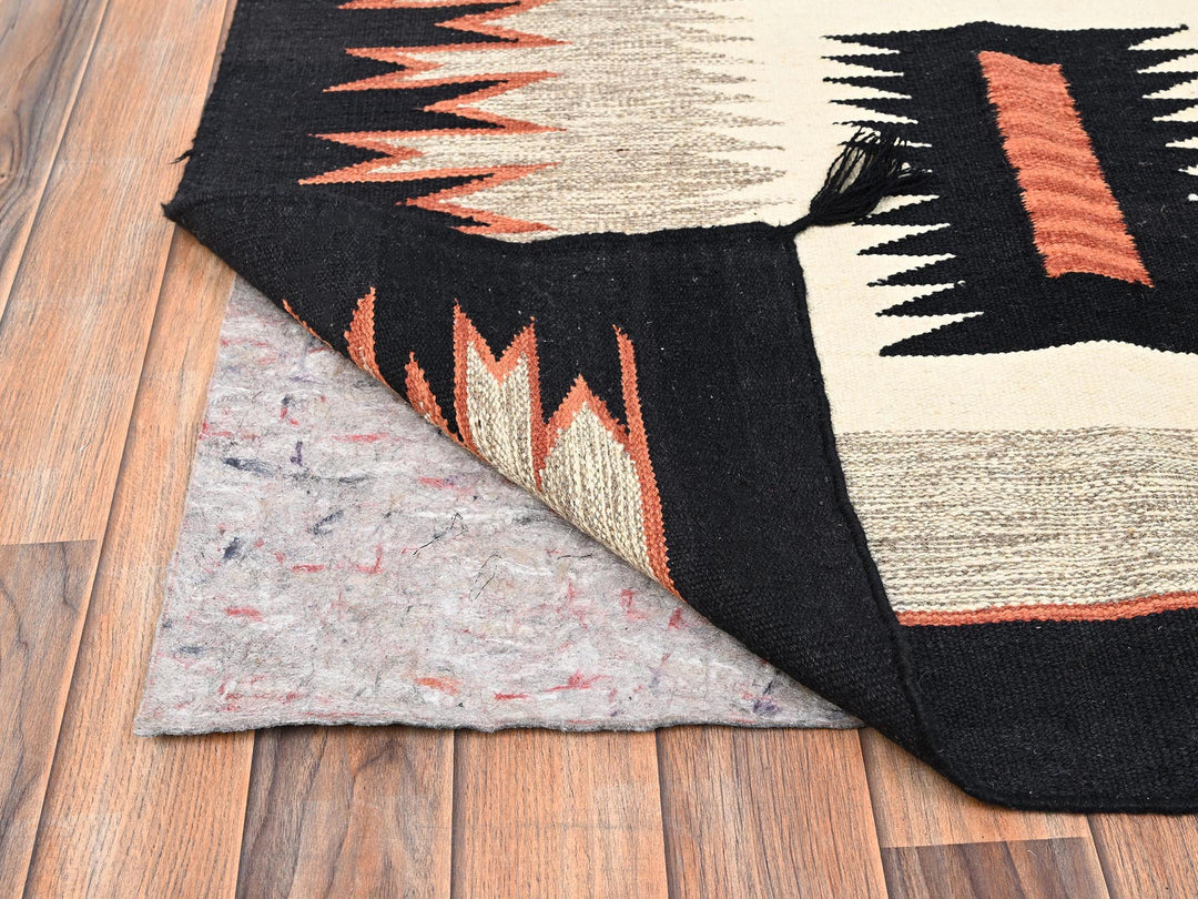 8'0" x 9'8" New Hand Woven Ivory Wool Rectangle Oriental Rug - MOA1021728