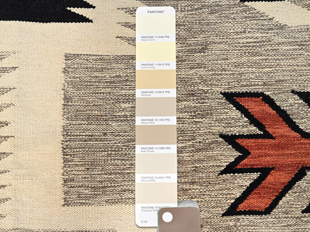 8'0" x 9'8" New Hand Woven Ivory Wool Rectangle Oriental Rug - MOA1021728