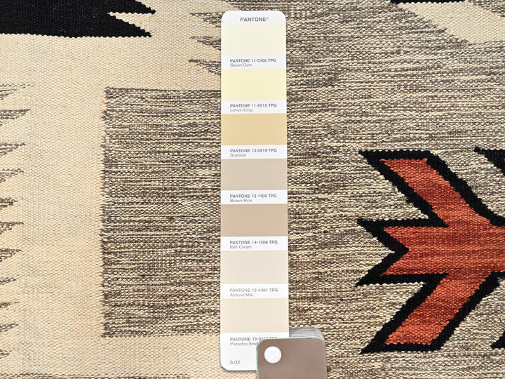 8'0" x 9'8" New Hand Woven Ivory Wool Rectangle Oriental Rug - MOA1021728