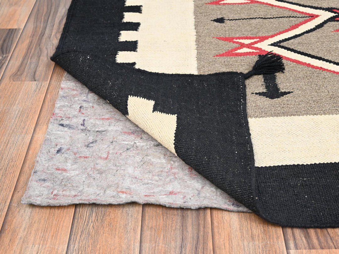 8'0" x 9'10" New Hand Woven Grey Wool Rectangle Oriental Rug - MOA1021730