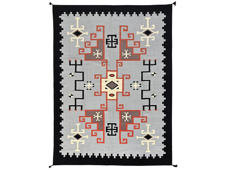 8'2" x 9'10" New Hand Woven Grey Wool Rectangle Oriental Rug - MOA1021731