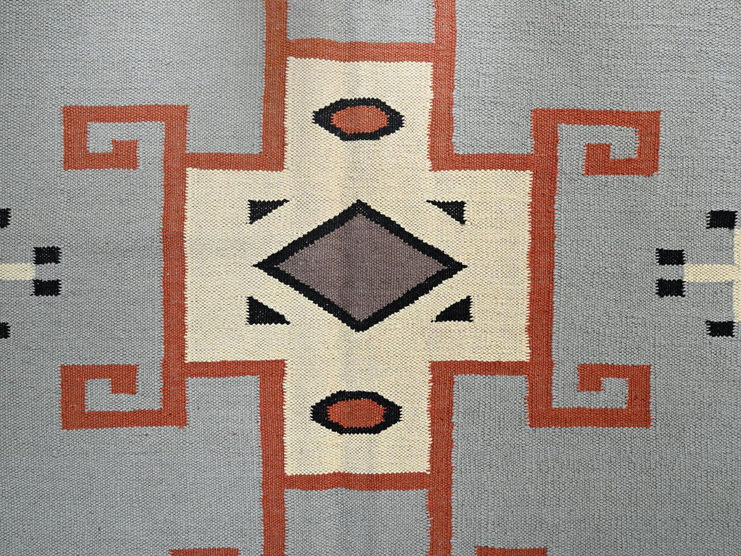 8'2" x 9'10" New Hand Woven Grey Wool Rectangle Oriental Rug - MOA1021731