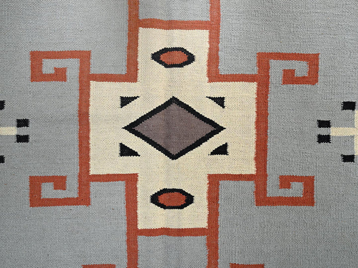 8'2" x 9'10" New Hand Woven Grey Wool Rectangle Oriental Rug - MOA1021731