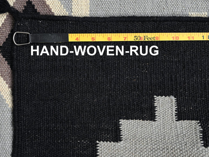 8'2" x 9'10" New Hand Woven Grey Wool Rectangle Oriental Rug - MOA1021731