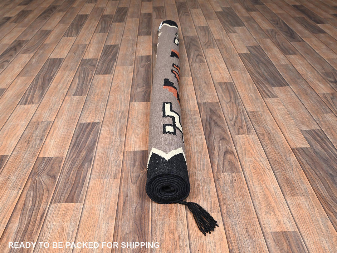 5'2" x 6'10" New Hand Woven Brown Wool Rectangle Oriental Rug - MOA1021732