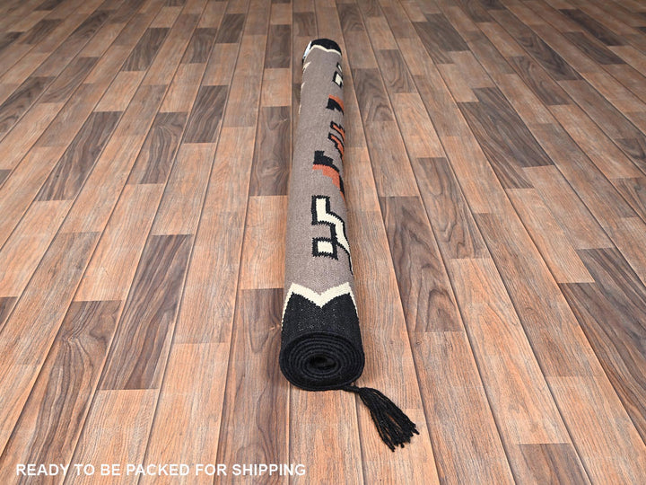 5'2" x 6'10" New Hand Woven Brown Wool Rectangle Oriental Rug - MOA1021732