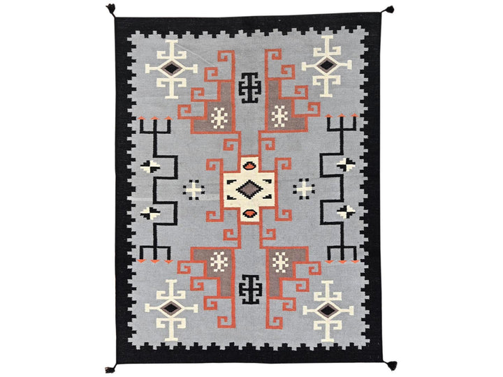 5'3" x 6'11" New Hand Woven Grey Wool Rectangle Oriental Rug - MOA1021737