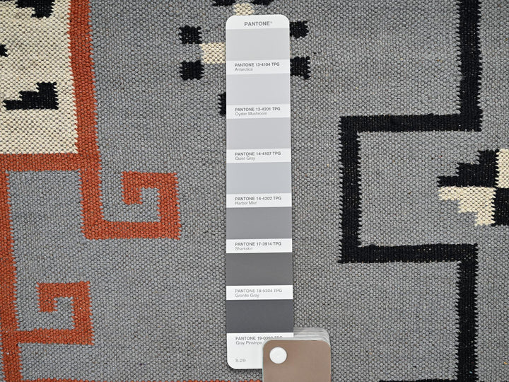 5'3" x 6'11" New Hand Woven Grey Wool Rectangle Oriental Rug - MOA1021737