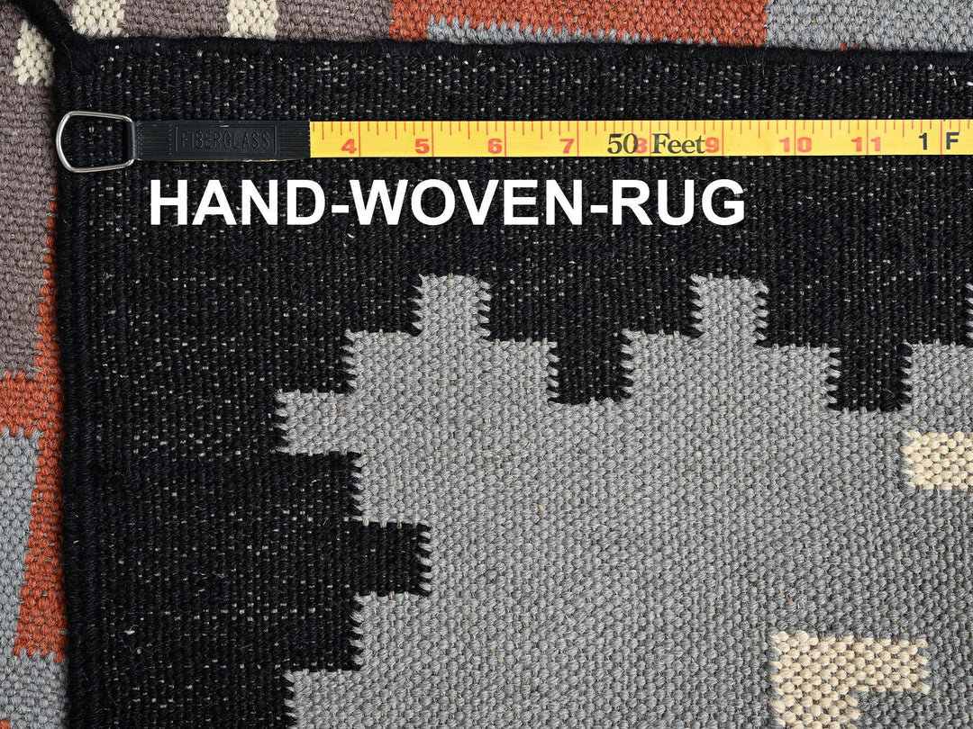 5'3" x 6'11" New Hand Woven Grey Wool Rectangle Oriental Rug - MOA1021737