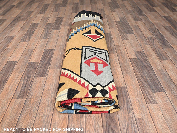 10'2" x 13'9" New Hand Woven Brown Wool Rectangle Oriental Rug - MOA1021738