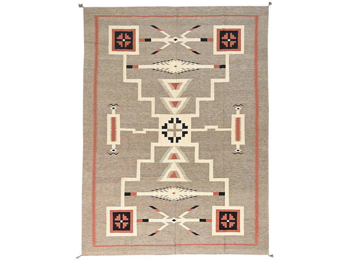 10'2" x 13'10" New Hand Woven Brown Wool Rectangle Oriental Rug - MOA1021740