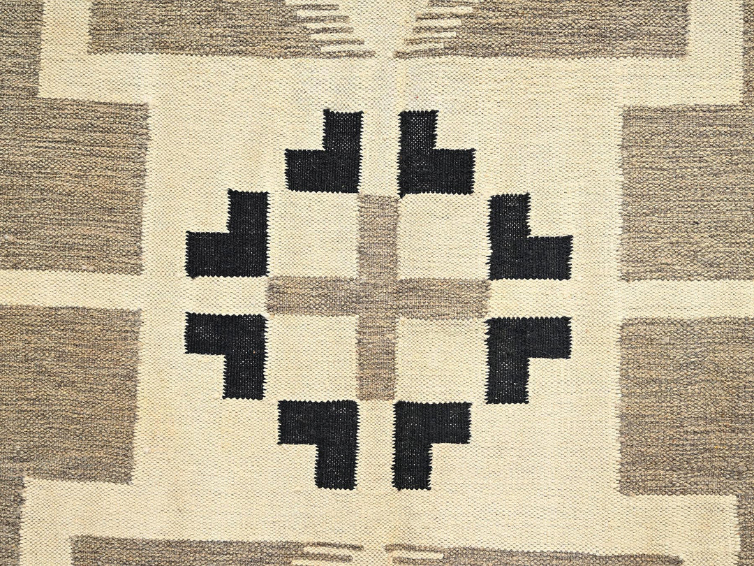 10'2" x 13'10" New Hand Woven Brown Wool Rectangle Oriental Rug - MOA1021740