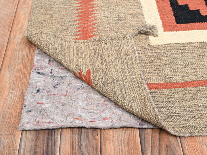 10'2" x 13'10" New Hand Woven Brown Wool Rectangle Oriental Rug - MOA1021740