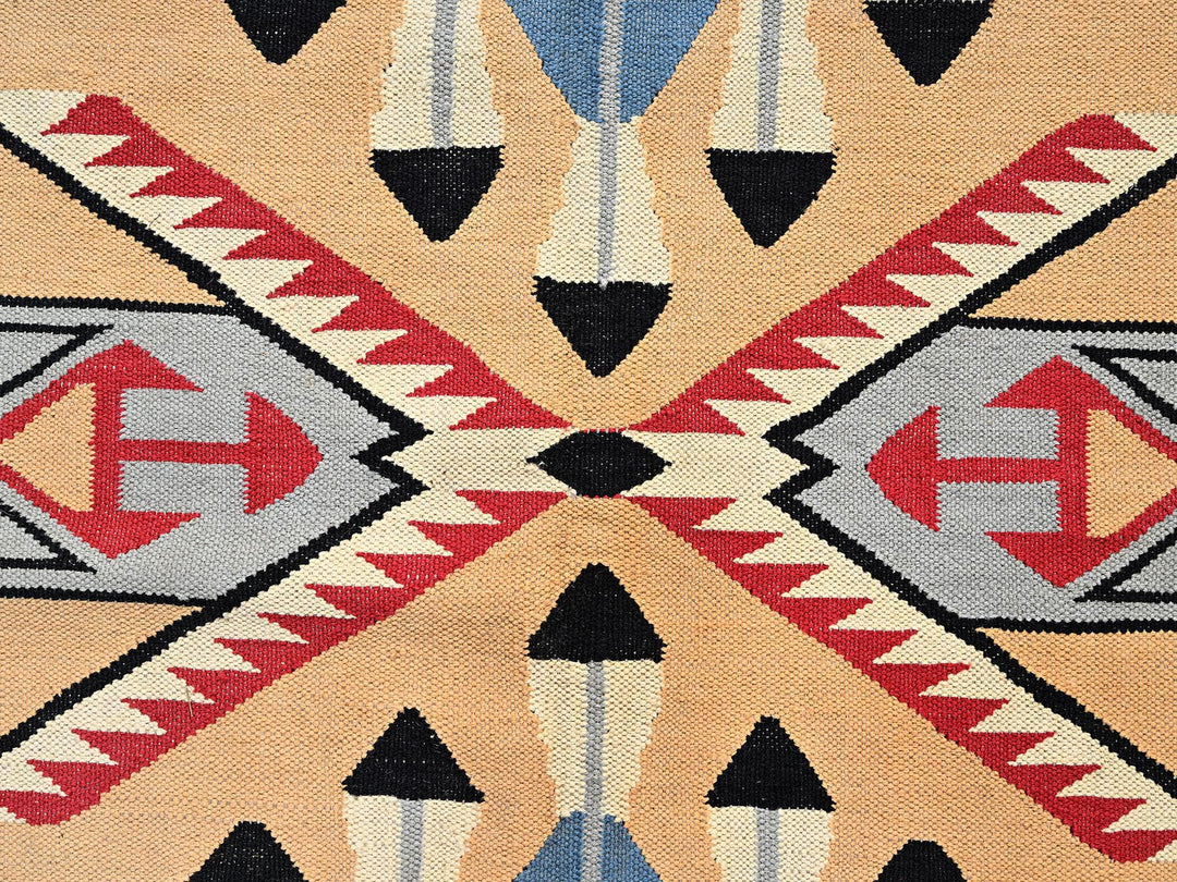 9'2" x 11'11" New Hand Woven Orange Wool Rectangle Oriental Rug - MOA1021741