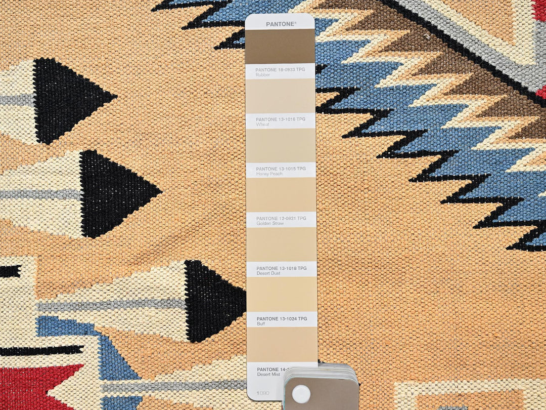 9'2" x 11'11" New Hand Woven Orange Wool Rectangle Oriental Rug - MOA1021741