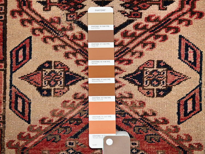 3'1" x 10'7" Vintage Hand Knotted Ivory Wool Runner Oriental Rug - MOA1021742
