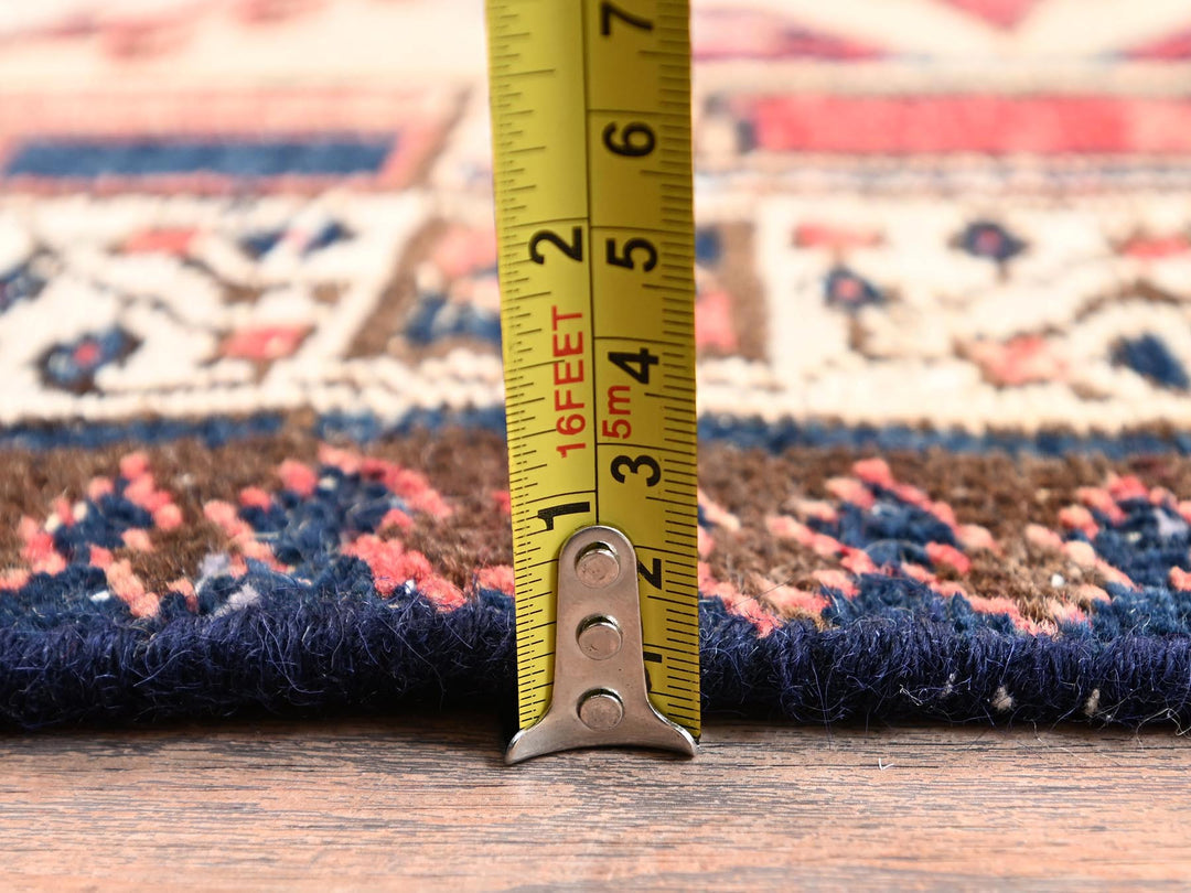 3'1" x 10'7" Vintage Hand Knotted Ivory Wool Runner Oriental Rug - MOA1021742