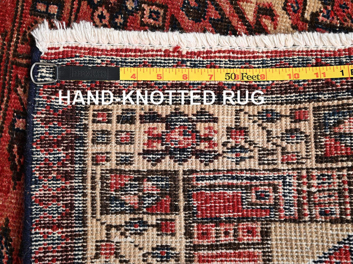 3'1" x 10'7" Vintage Hand Knotted Ivory Wool Runner Oriental Rug - MOA1021742