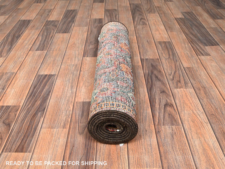 2'6" x 9'7" Vintage Hand Knotted Brown Wool Runner Oriental Rug - MOA1021744