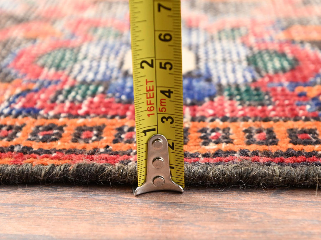 2'6" x 9'7" Vintage Hand Knotted Brown Wool Runner Oriental Rug - MOA1021744