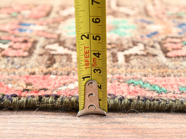 2'8" x 8'9" Vintage Hand Knotted Brown Wool Runner Oriental Rug - MOA1021746